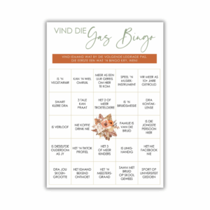 Gina Kombuistee Speletjie - Vind die Gas Bingo