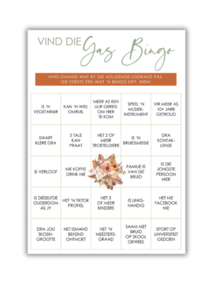 Gina Kombuistee Speletjie - Vind die Gas Bingo