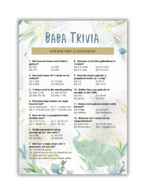 Illana Babatee Speletjie - Baba Trivia