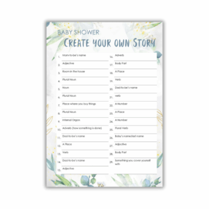 Illana Baby Shower Game - Baby Shower Create Your Own Story