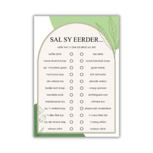 Illana Kombuistee Speletjie - Sal Sy Eerder