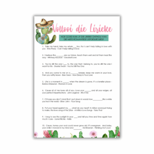 Illana Kombuistee Speletjie - Voltooi die Lirieke