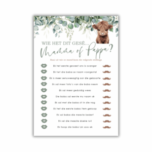 Laro-zanne Babatee Speletjie - Wie het dit gesê Mamma of Pappa