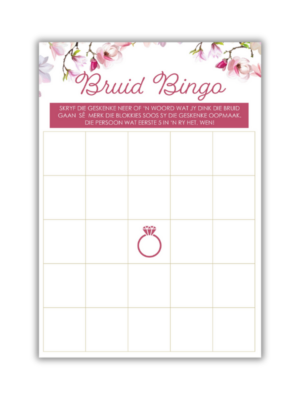 Liske Kombuistee Speletjie - Bruid Bingo