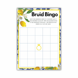 Lizelle Kombuistee Speletjie - Bruid Bingo