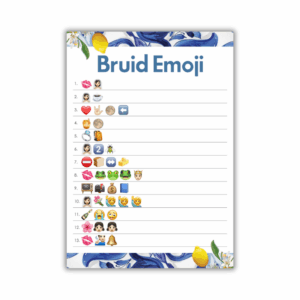 Lizelle Kombuistee Speletjie - Bruid Emoji