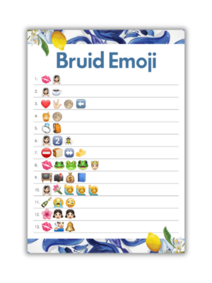 Lizelle Kombuistee Speletjie - Bruid Emoji