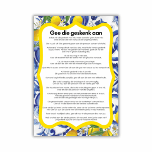 Lizelle Kombuistee Speletjie - Gee die geskenk aan