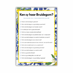 Lizelle Kombuistee Speletjie - Ken sy haar Bruidgom