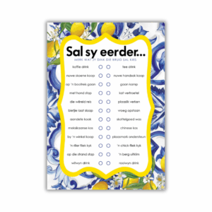 Lizelle Kombuistee Speletjie - Sal Sy Eerder