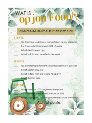 Lydia Babatee Speletjie - Wat is op jou foon
