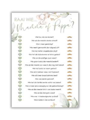 Marinda Babatee Speletjie - Raai wie Mamma of Pappa