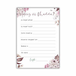 Marizaan Babatee Speletjie - Advies vir Mamma