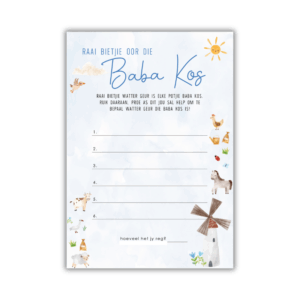 Mary-Ann Babatee Speletjie - Raai bietjie oor die Baba Kos