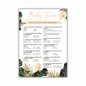 Rozelle Baby Shower Game - Baby Trivia