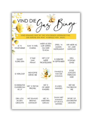 Ta-Mari Babatee Speletjie - Vind die Gas Bingo