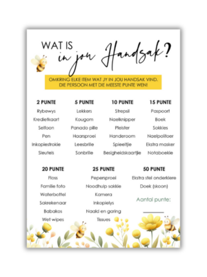 Ta-Mari Babatee Speletjie - Wat is in jou Handsak